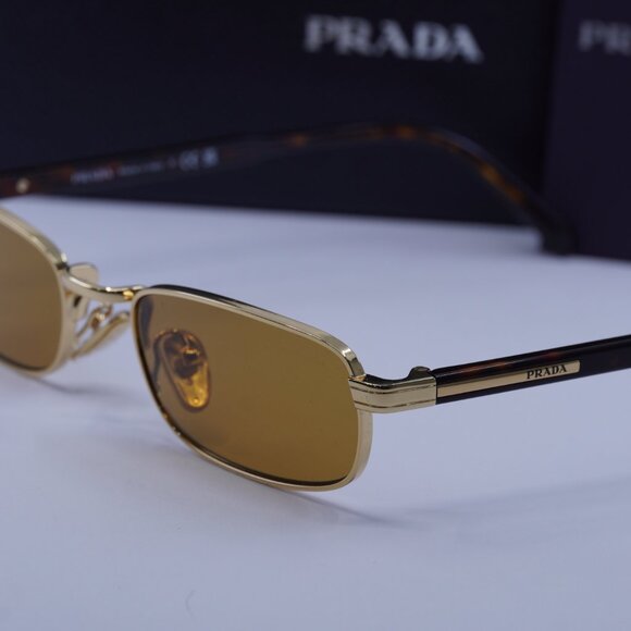 Prada PRB54S 5AK50P Rectangle Sunglasses – Gold\\Dark Honey main image 10